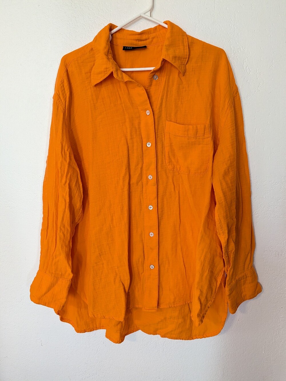 Lane Bryant Relaxed Orange Button Down Shirt Size 14/16 Pre Owned
